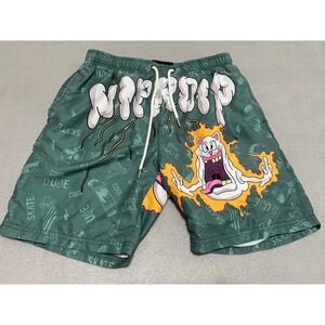 Supermade Ripndip Graphic Print Skater Shorts Green Mens Size M Mesh Lined